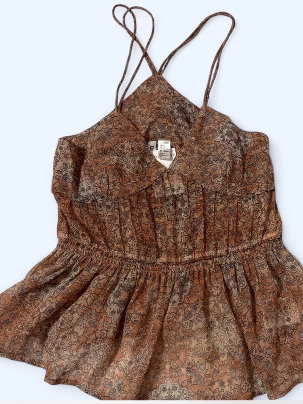H&M Divided Brown Paisley V-Neck Tank - Picture 4 of 4
